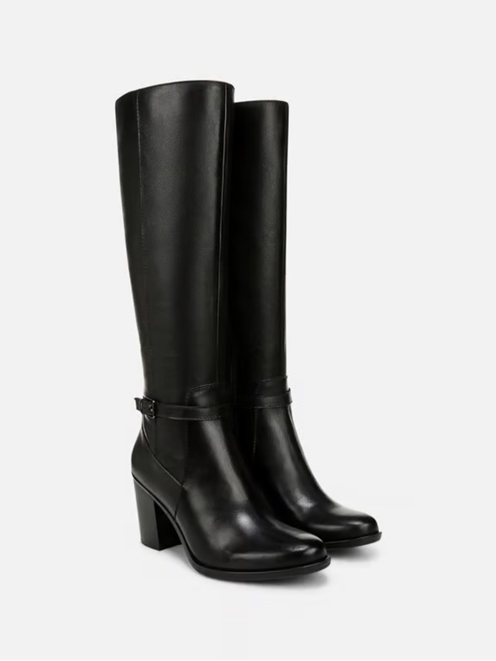 NATURALIZER KALINA EXTRA WIDE CALF KNEE HIGH BLACK BOOTS 8 W WIDE